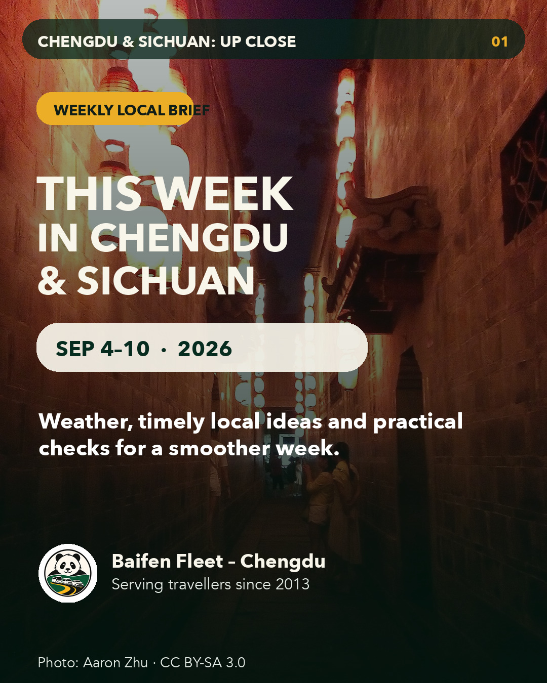 This Week in Chengdu and Sichuan, September 4 to 10, 2026