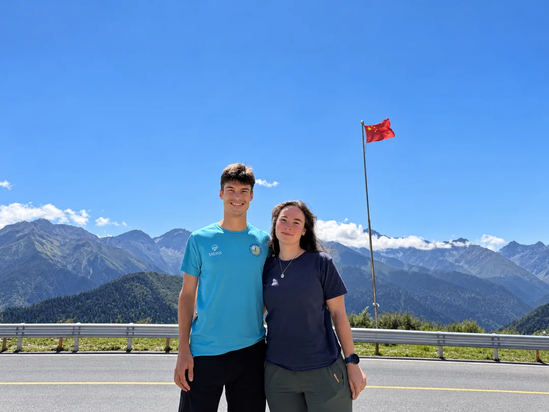 Eva and Martin in their first photo together after reaching Western Sichuan